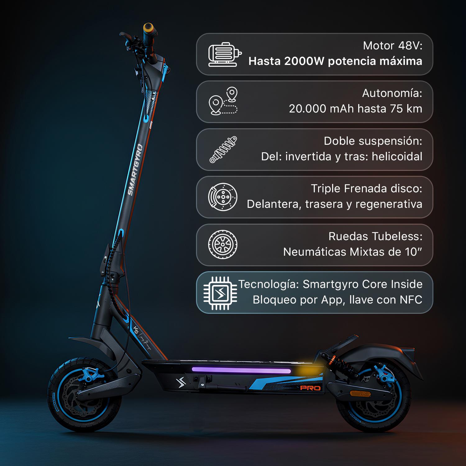 Patinete eléctrico smartGyro K5 PRO LR Certificado - Imagen 2