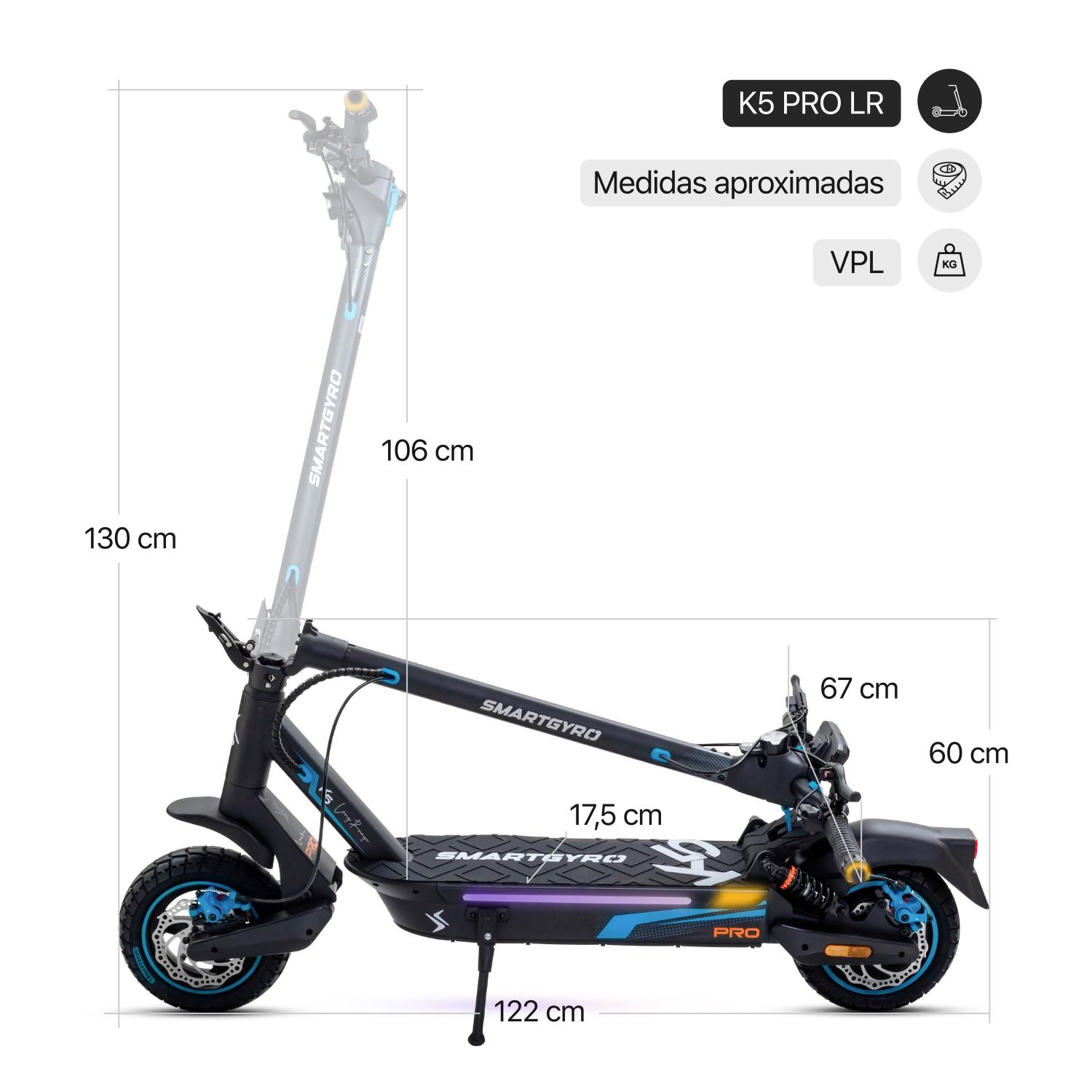 Patinete eléctrico smartGyro K5 PRO LR Certificado - Imagen 3