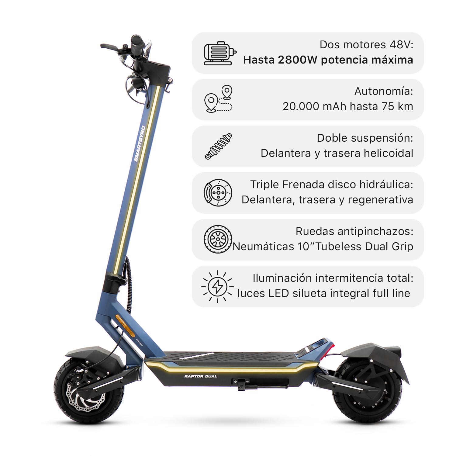 Patinete eléctrico smartGyro Raptor Dual Evo LR - Imagen 2