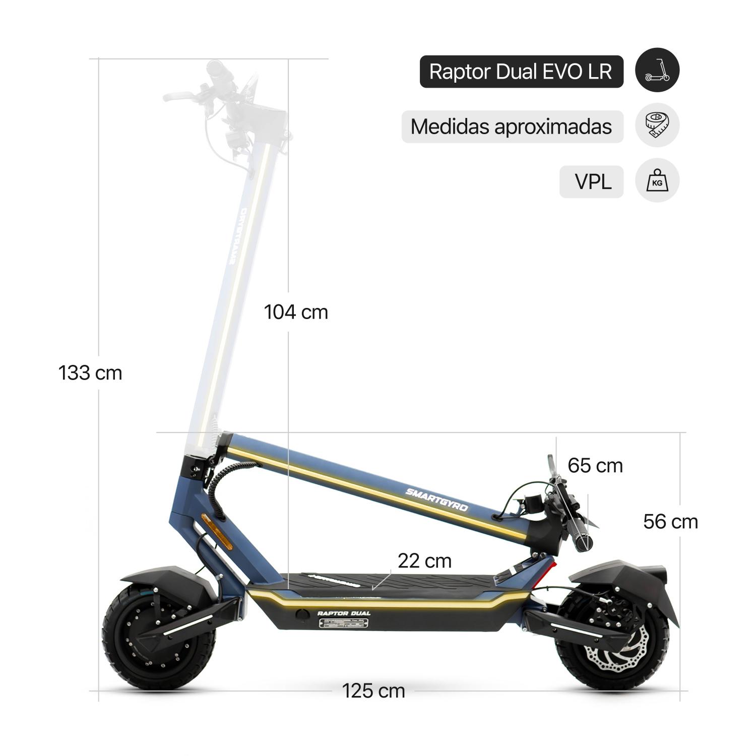 Patinete eléctrico smartGyro Raptor Dual Evo LR - Imagen 3